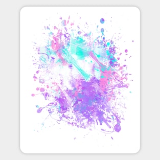 Abstract Vibrant Multicolor Brush Strokes and Splatters 7 Magnet